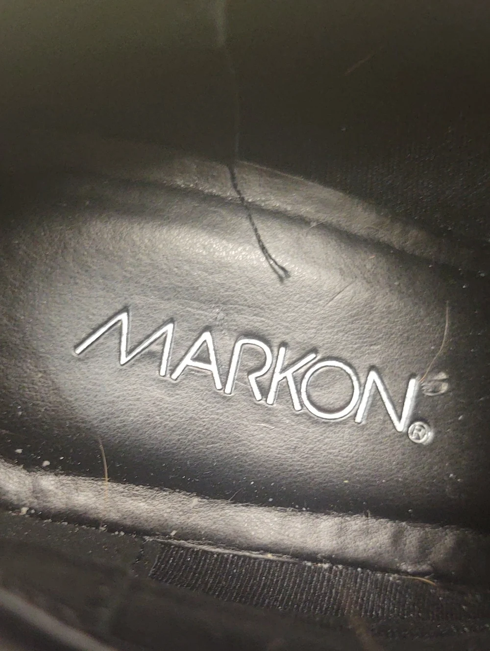 New Markon Women's Navy Suede Ankle Boot with Buckle Size 8